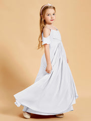 Off the Shoulder Bridesmaid Dresses for Juniors White