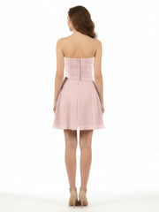Strapless Short Summer Bridesmaid Dresses-Dusty Rose