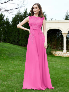 Elegant Illusion Lace Appliqued Dress With Buttons Azalea