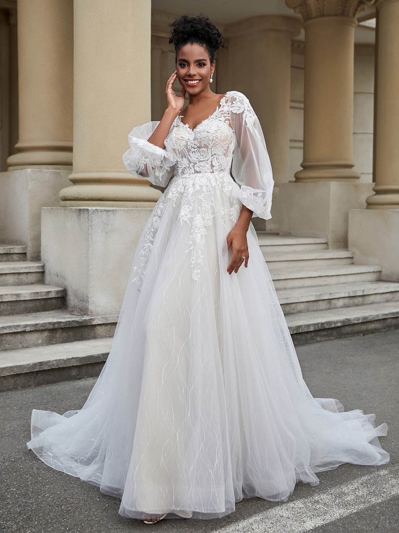 Long Sleeve Wedding Dresses BABARONI Long Sleeve Wedding Dresses BABARONI