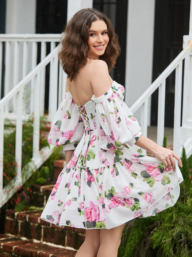 Women's Off-Shoulder Cocktail Mini Dress