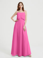 Spaghetti Straps Simple Bridesmaid Dresses-Azalea Plus Size