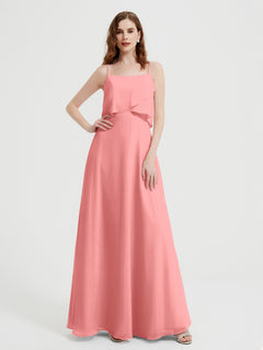 Spaghetti Straps Simple Bridesmaid Dresses-Flamingo Plus Size