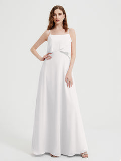 Spaghetti Straps Simple Bridesmaid Dresses-Ivory Plus Size