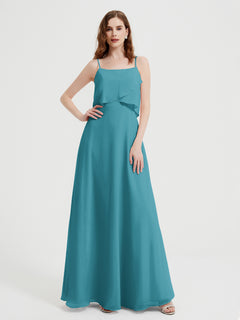 Spaghetti Straps Simple Bridesmaid Dresses-Jade Plus Size