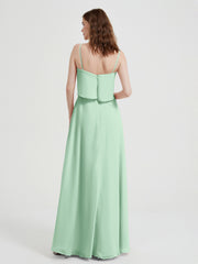 Spaghetti Straps Simple Bridesmaid Dresses-Mint Green