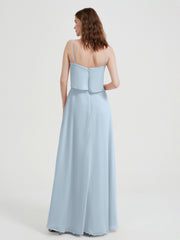 Spaghetti Straps Simple Bridesmaid Dresses-Mist