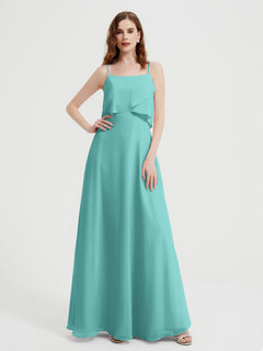 Spaghetti Straps Simple Bridesmaid Dresses-Spa