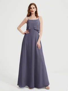 Spaghetti Straps Simple Bridesmaid Dresses-Stormy Plus Size