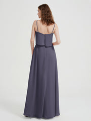 Spaghetti Straps Simple Bridesmaid Dresses-Stormy