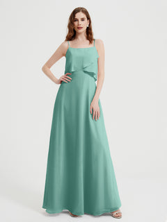 Spaghetti Straps Simple Bridesmaid Dresses-Turquoise