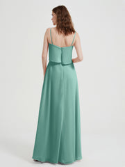 Spaghetti Straps Simple Bridesmaid Dresses-Turquoise