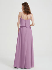 Spaghetti Straps Simple Bridesmaid Dresses-Wisteria