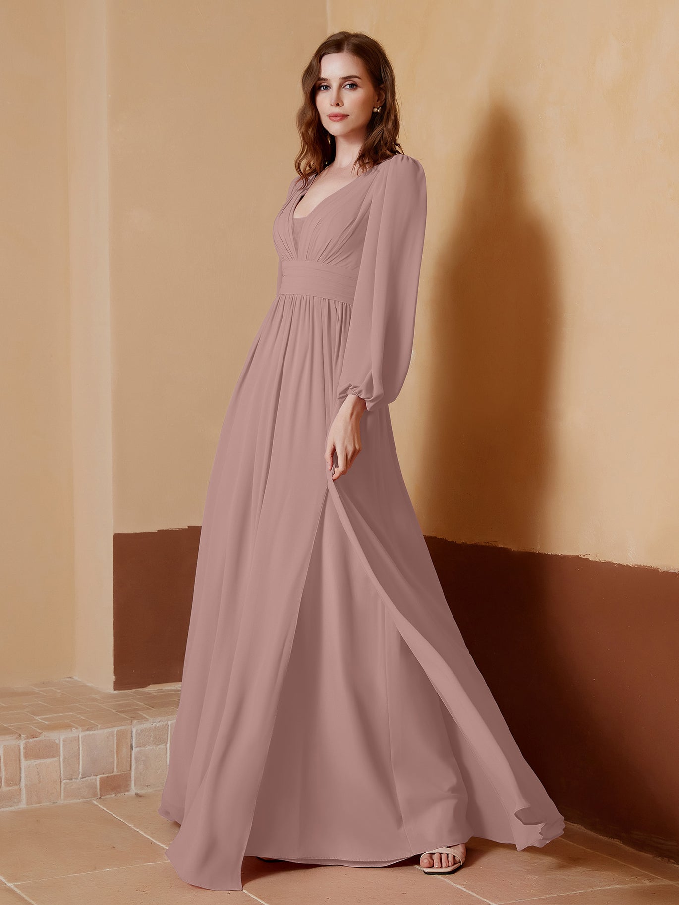 bridesmaid dress mauve The Lily mauve satin bridesmaid dress main image 0