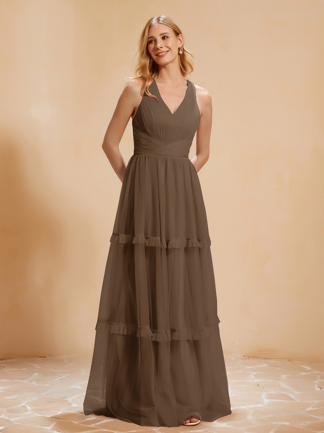 Brown Bridesmaid Dresses BABARONI Brown Bridesmaid Dresses BABARONI