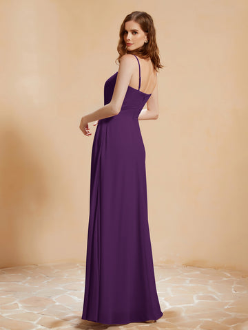 Off the Shoulder Long Chiffon Dresses Grape main image 0