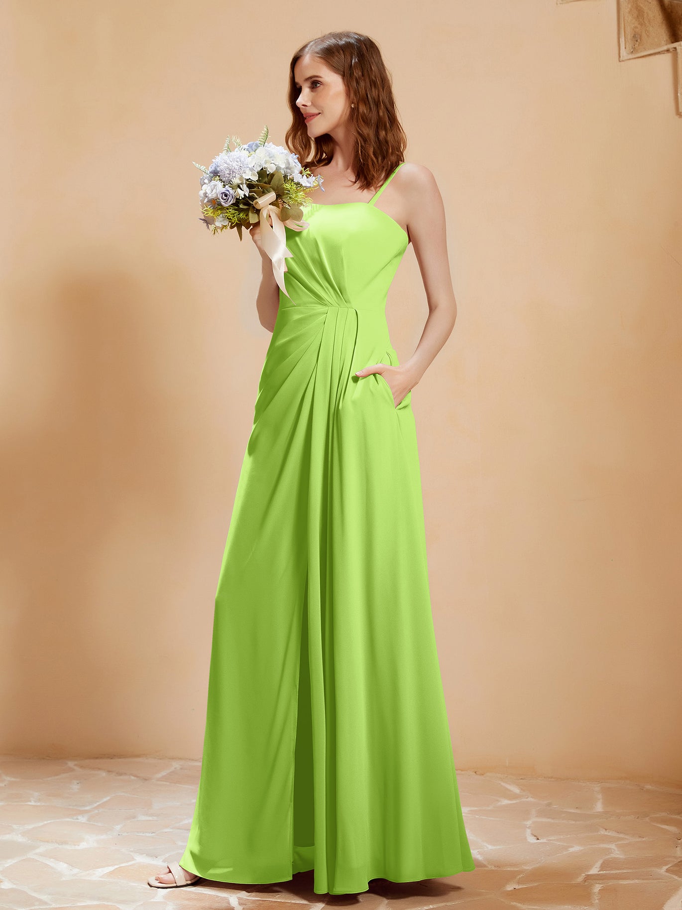 Lime-Green Bridesmaid Dresses - For Spring Summer Wedding BABARONI Lime-Green Bridesmaid Dresses - For Spring Summer Wedding BABARONI