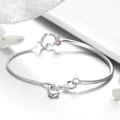 Heart Charm Bracelet in Sterling Silver