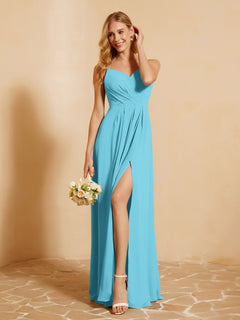 Sweetheart Pleated Long Dress With Slit Pool