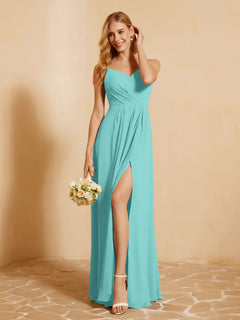 Sweetheart Pleated Long Dress With Slit Spa
