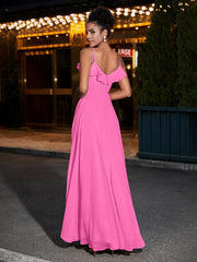 Spaghetti Strap Chiffon Bridesmaid Gowns-Azalea