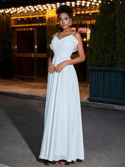 Spaghetti Strap Chiffon Bridesmaid Gowns-Mist