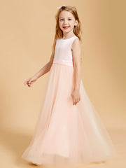 Floor Length Satin and Tulle Flower Girl Dresses for Timeless Elegance