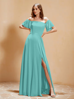 Off The Shoulder Chiffon Dress With Pocket Spa