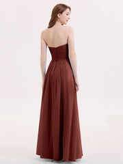 Strapless Chiffon Gown with Sweetheart-Terracotta Plus Size