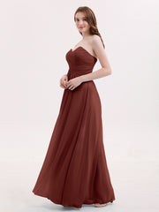 Strapless Chiffon Gown with Sweetheart-Terracotta Plus Size