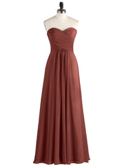 Strapless Chiffon Gown with Sweetheart-Terracotta Plus Size