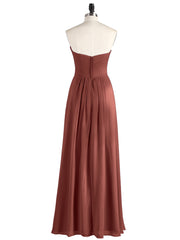 Strapless Chiffon Gown with Sweetheart-Terracotta