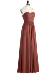 Strapless Chiffon Gown with Sweetheart-Terracotta