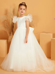 Ball-Gown Scoop Neckline Tulle Dress