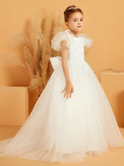Ball-Gown Scoop Neckline Tulle Dress