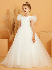 Ball-Gown Scoop Neckline Tulle Dress