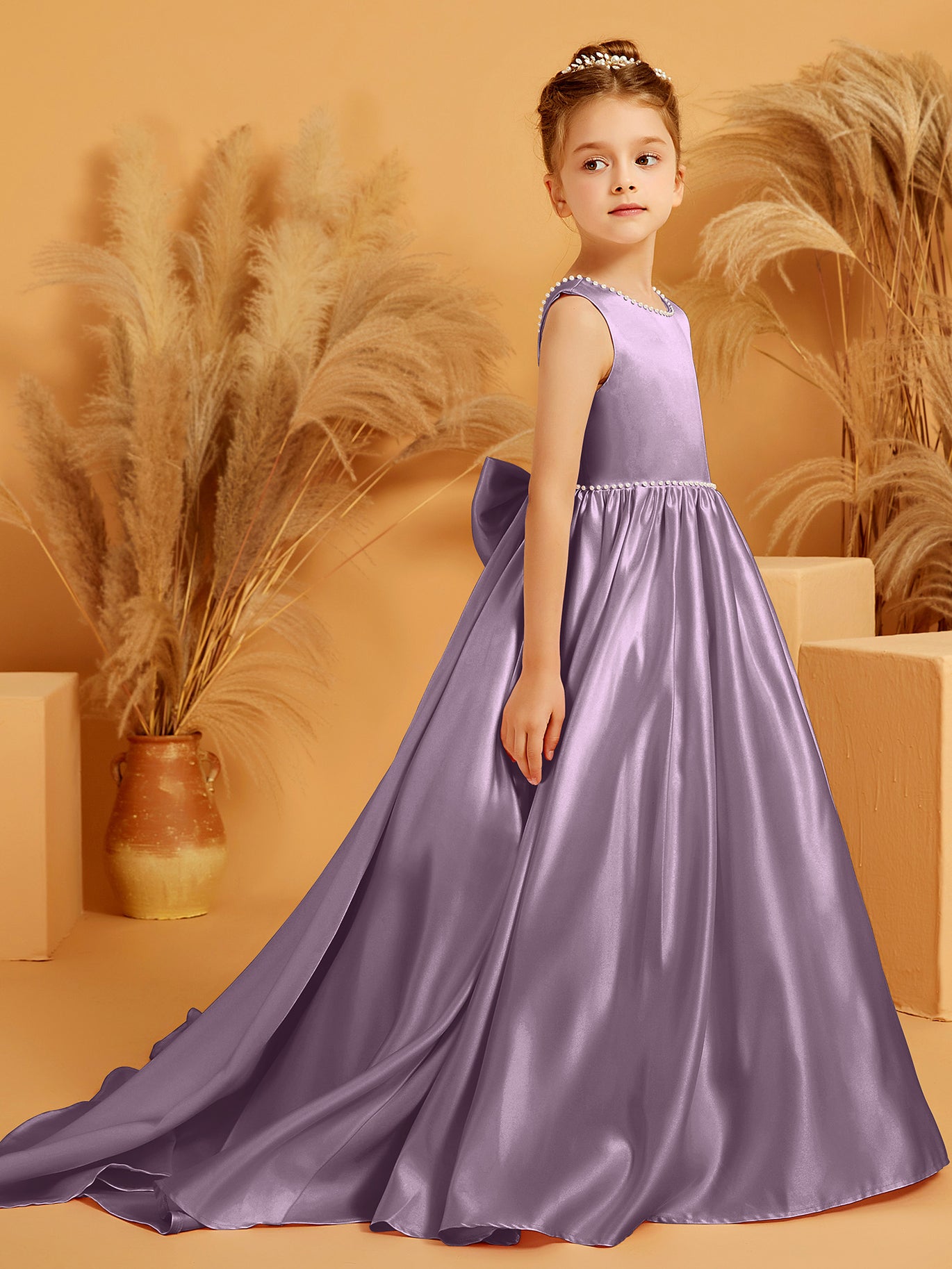 wisteria short bridesmaid dresses BABARONI Short Chiffon Dress with V Neckline Wisteria, Wisteria / US0 main image 1