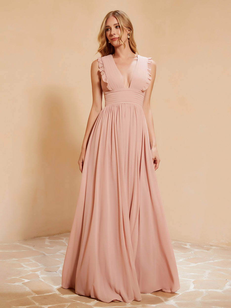 Plunging V-Neck Satin Dress With Slit Dusty Sage Plus Size