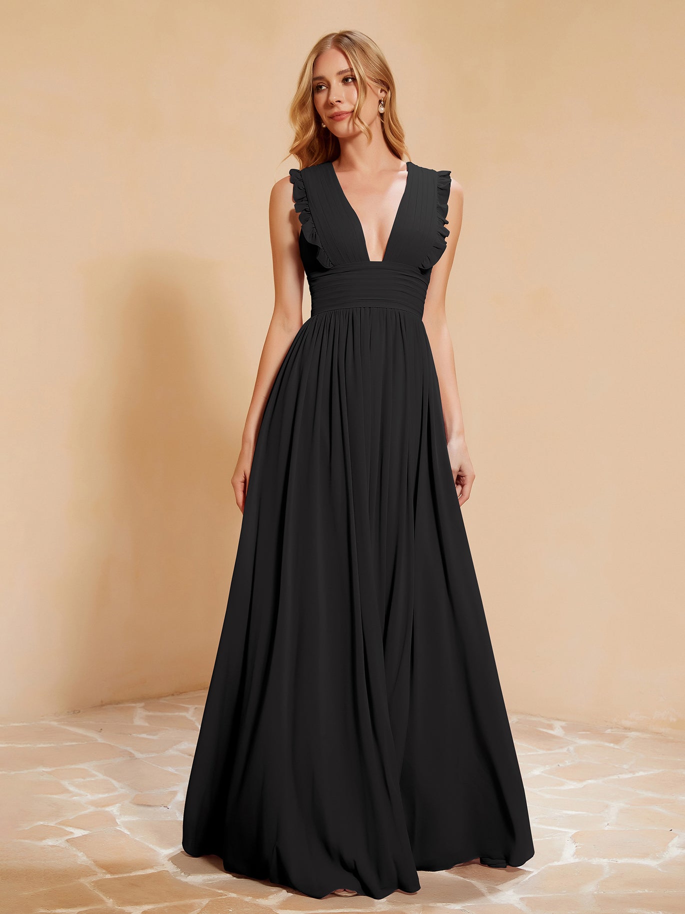 Black Bridesmaid Dresses BABARONI Black Bridesmaid Dresses BABARONI