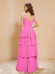 Boho V-neck Floor-length Dress Flowy Ruffles Azalea
