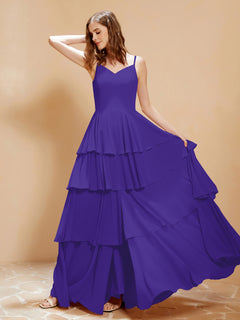 Boho V-neck Floor-length Dress Flowy Ruffles Regency