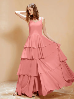 Boho V-neck Floor-length Dress Flowy Ruffles Sunset