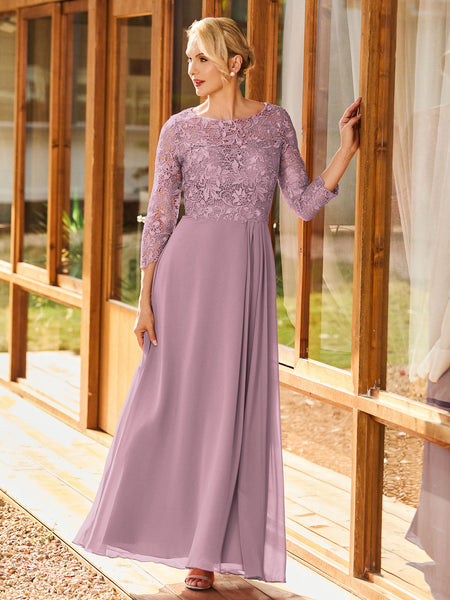 fitted lace wedding dress Elegant V Neck Floral Purple Lace Bridesmaid Dress  with Belt