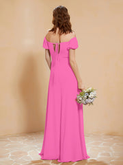 Half Sleeve Backless A-line Chiffon Dress Azalea