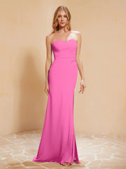 Sweetheart Sheath Chiffon Dress With Slit Azalea Plus Size