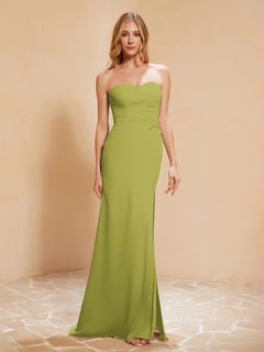 Sweetheart Sheath Chiffon Dress With Slit Clover Plus Size