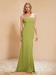 Sweetheart Sheath Chiffon Dress With Slit Clover