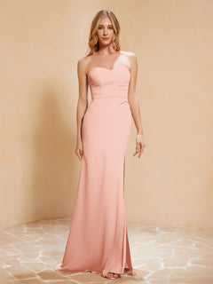 Sweetheart Sheath Chiffon Dress With Slit Coral Plus Size