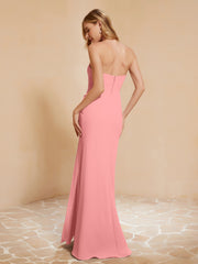 Sweetheart Sheath Chiffon Dress With Slit Flamingo