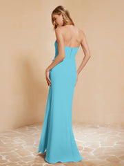 Sweetheart Sheath Chiffon Dress With Slit Pool